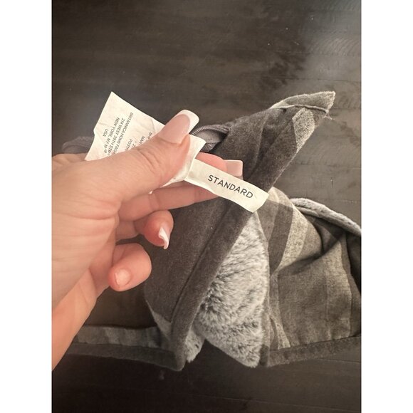 UGG Faux Fur Plaid Standard Sham Pillow Case Covers Reversilble Plush Set Of 2 - Picture 4 of 5